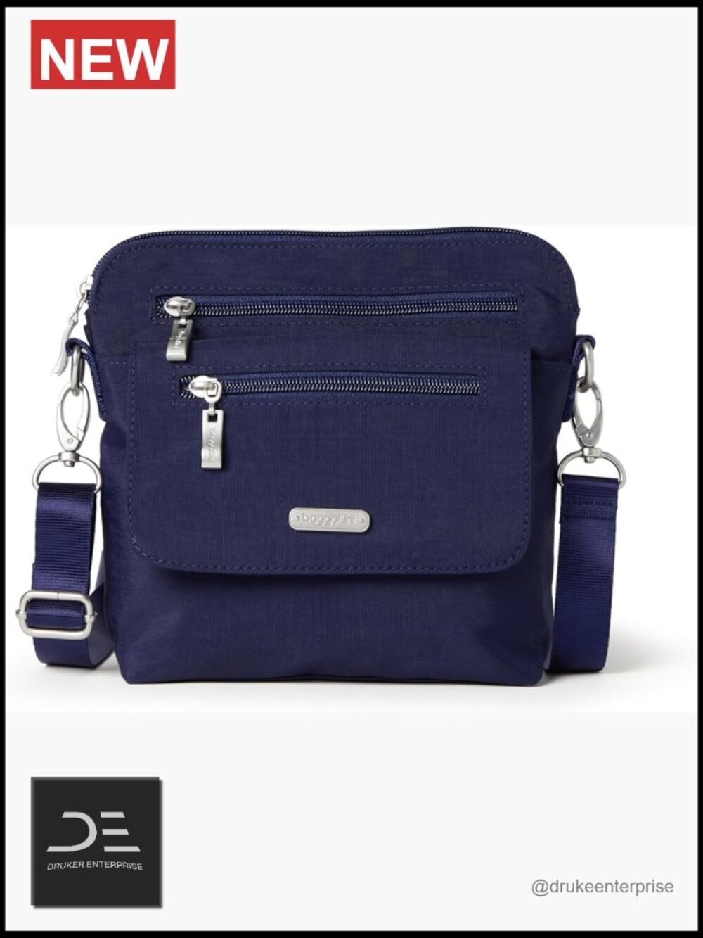 Nylon Crossbody Bag with RFID Protection, Lightweight Travel Handbag